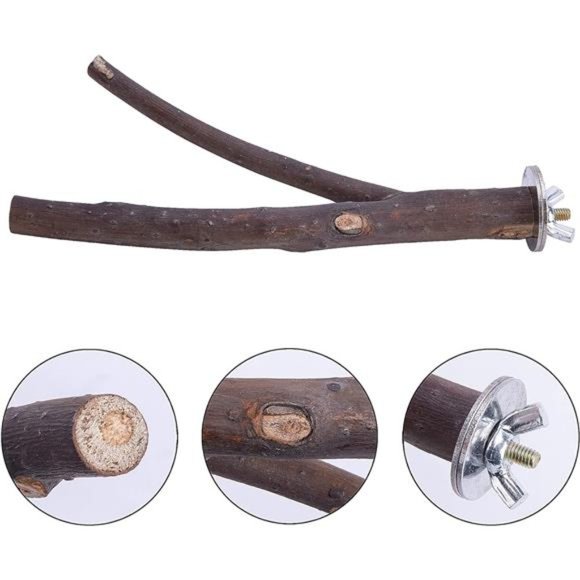 8PCS Natural Wood Bird Perch Stand-Wooden Parrot Perch Stand-Perch Platform Cage - Picture 5 of 6